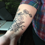 Tattoos - Black and Gray Floral Forearm Cuff. Instagram @MichaelBalesArt - 125163
